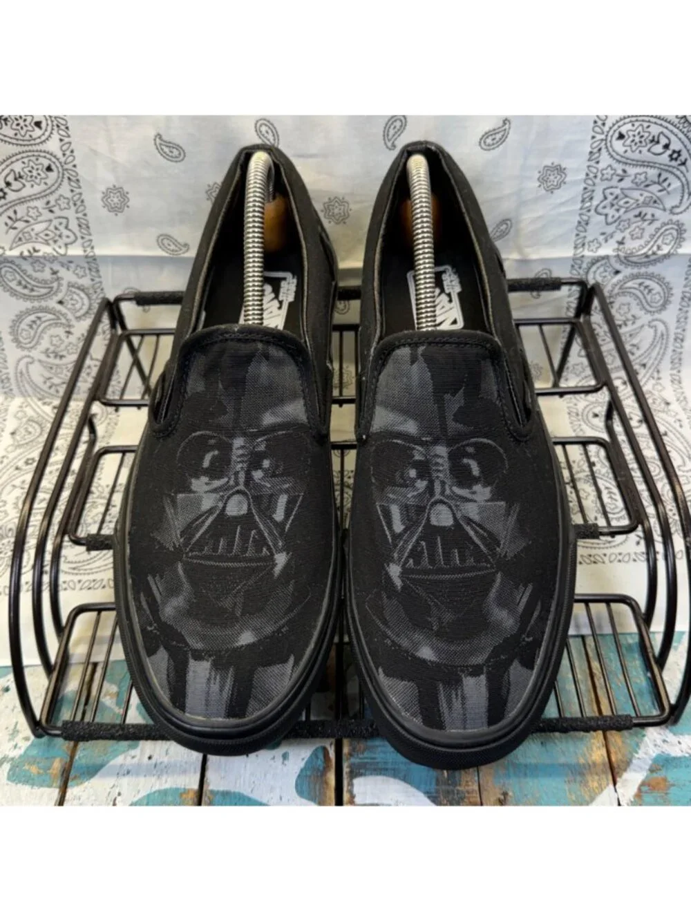 Vans x Star Wars Darth Vader Classic Slip On Shoes Black Men's Sz 10.5 EUC
